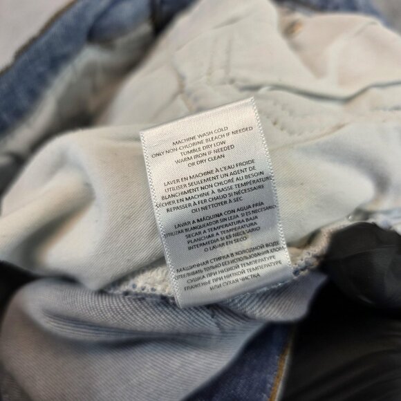 RE/DONE Jeans Womens 29 Blue Distressed Destroyed High Rise Button Fly Raw Hem - Picture 12 of 12